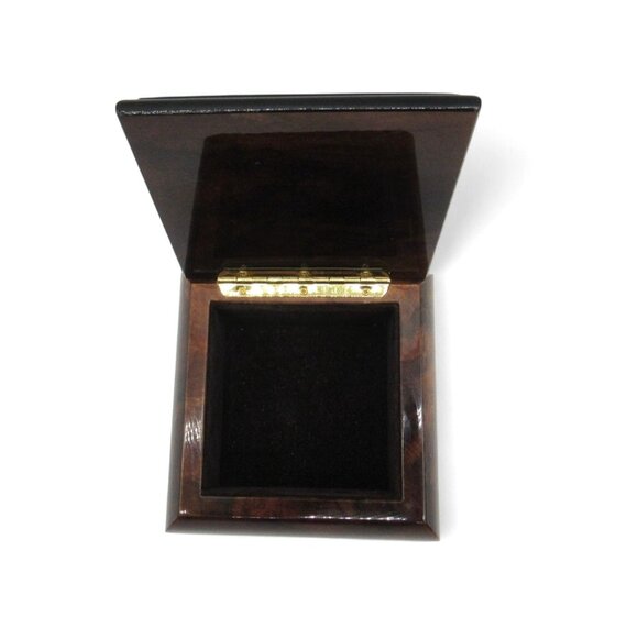 Italian WOOD JEWELRY Box with Floral Inlay And Soft Velvet Lining from Italy - Picture 5 of 11